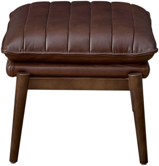 Bassett® Furniture Ellis Brown Leather Ottoman-2