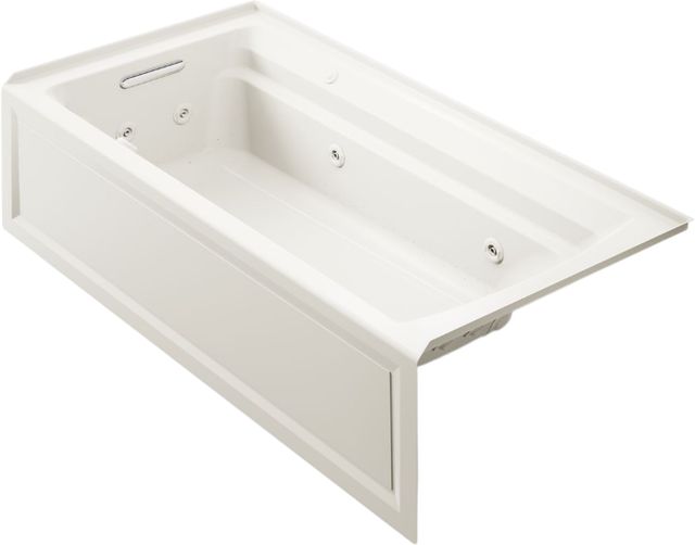 KOHLER® Archer® Biscuit 72" x 36" Alcove Heated Bubble Massage™ Air Bath and Whirlpool - Left Drain-0
