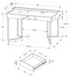 Monarch Specialties Inc. 48"L White and Silver Metal Computer Desk-3