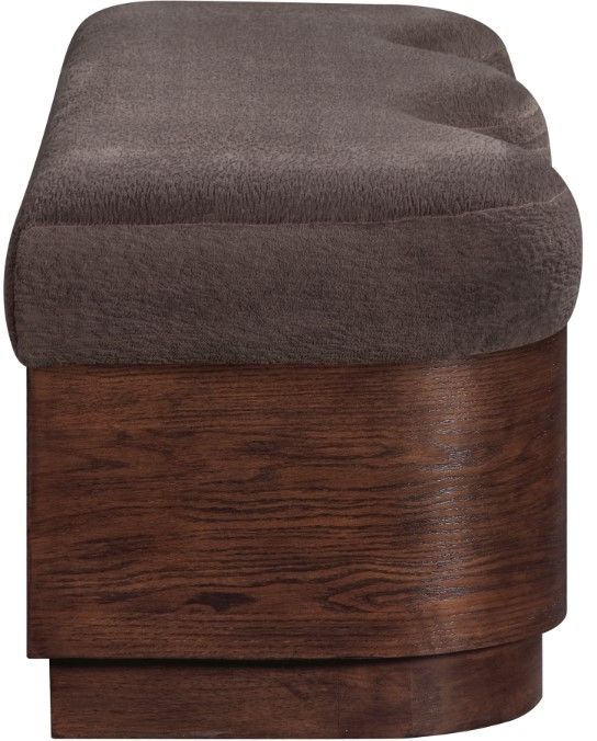 Meridian Furniture Savoy Brown/Walnut Upholstered Bench-2