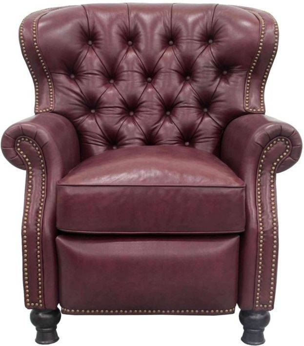 BarcaLounger® Presidential Shoreham Wine Leather Manual Recliner-2