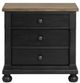 Furniture of America® Neue Mills Farmhouse Black/Rustic Oak 3-Drawer Nightstand-3