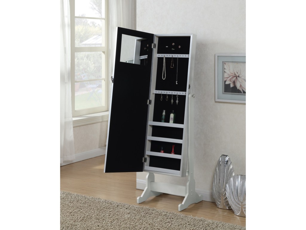 Coaster Elle Jewelry Cheval Mirror with Crystal Trim - Thumbnail 5