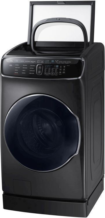 Samsung 6.0 Cu. Ft. Fingerprint Resistant Black Stainless Steel FlexWash™ Washer-2