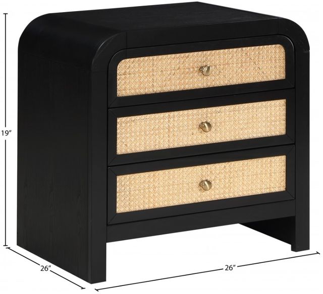 Meridian Furniture Siena Black/Natural Nightstand-2