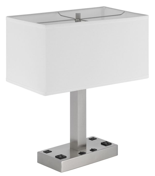 Cal® Lighting & Accessories Colmar Brushed Steel Table Lamp-0