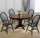 TEI Windswept Shores Cherry Rub-thru Pedestal Dining Table with Black Base-1