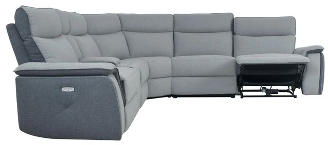 Homelegance® Maroni 6-Piece Gray Modular Power Reclining Sectional with Power Headrest-4