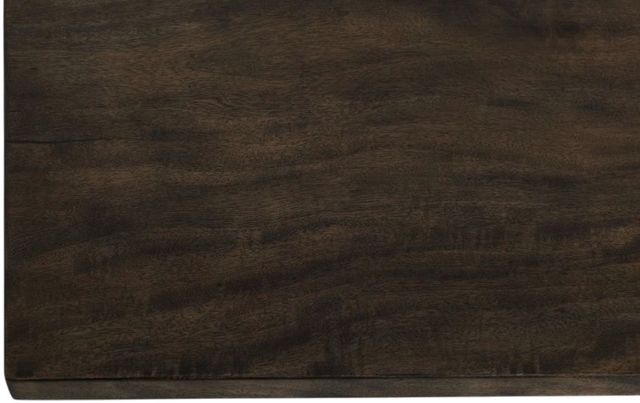 International Furniture Direct Raramuri Stained Dark Chairside Table with Black Base-4