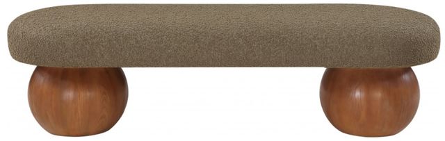 Meridian Furniture Bowie Olive/Walnut Brown Bench-1