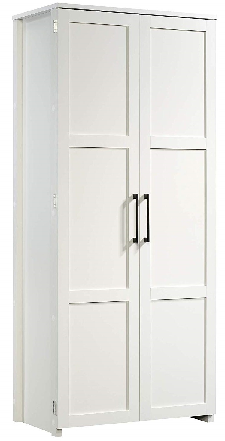Sauder white pantry cabinet hotsell