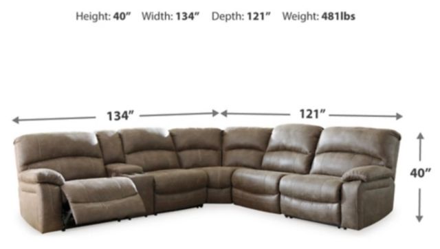 Benchcraft® Segburg 4-Piece Driftwood Power Reclining Sectional-2