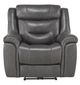Fauteuil inclinable motorisé Lance en cuir gris Mazin Furniture-1