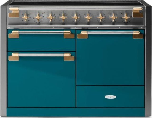 AGA™ Elise Series 48" Stainless Steel Pro Style Induction Range with Salcombe Blue Door-0