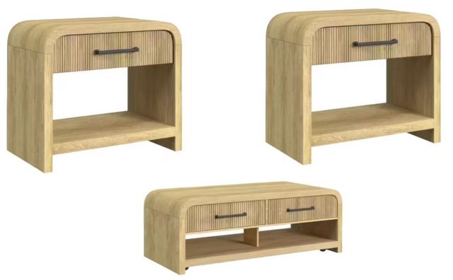 Elements International Ridgemont 3-Piece Natural Occasional Table Set-0