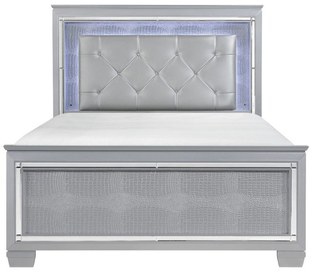 Homelegance® Allura Silver Full Panel Bed with LED Lighting-2
