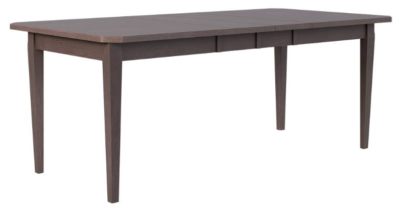 Country View Woodworking Customizable Nashville Elm Top 76" Dining Table with 2-Leaves and Brown Maple Legs