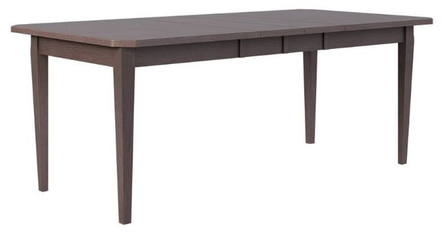 Country View Woodworking Customizable Nashville Elm Top 76" Dining Table with 2-Leaves and Brown Maple Legs-0