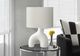 Monarch Specialties Inc. White Ceramic Table Lamp with Ivory Shade-3