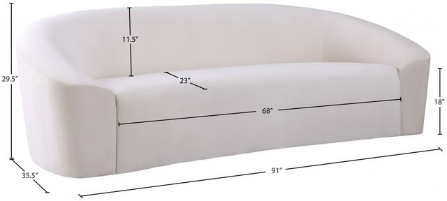 Meridian Furniture Riley Cream Upholstered Sofa-2
