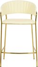 TOV Furniture Padma Set of 2 Cream Vegan Leather Counter Stools-0