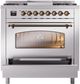Ilve® Nostalgie II Series 36" Stainless Steel Pro Style Dual Fuel Range-3