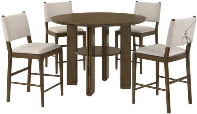 Coaster® Ottowa 5-Piece Brown/Light Tan Counter Height Dining Table Set-0