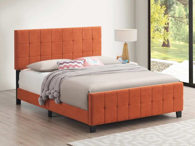Coaster® Fairfield Orange Twin Upholstered Panel Bed-2