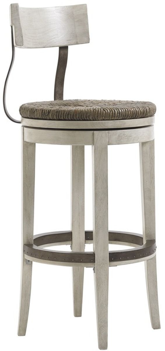 Lexington Home Oyster Bay Merrick Light Oyster Shell Swivel Bar Stool-0