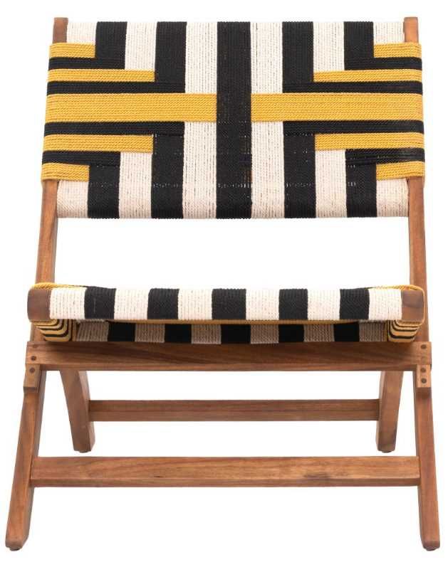 Zuo® Modern Sunbeam Multicolor Wood Outdoor Lounge Chair-1