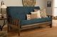 Kodiak Furniture Tucson Suede Navy/Rustic Walnut Full Futon with Mattress-1
