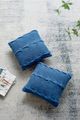 A & B Home Blue 18" Cable Knit Throw Pillow-4