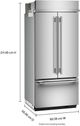 KitchenAid® 36" 20.8 Cu. Ft. PrintShield Stainless Steel Built In French Door Refrigerator with Platinum Interior-3
