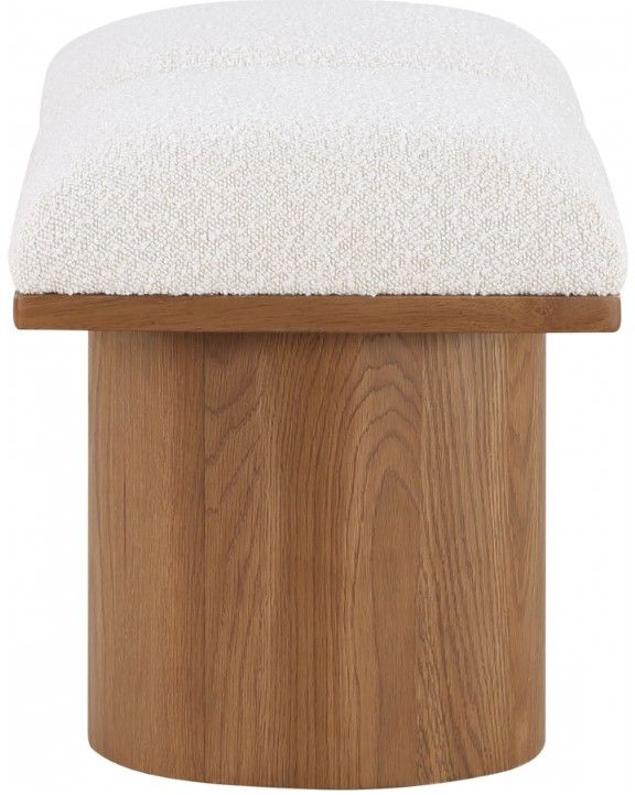 Meridian Furniture Pavilion 2-Piece Cream/Walnut 31" Modular Bench Set-2