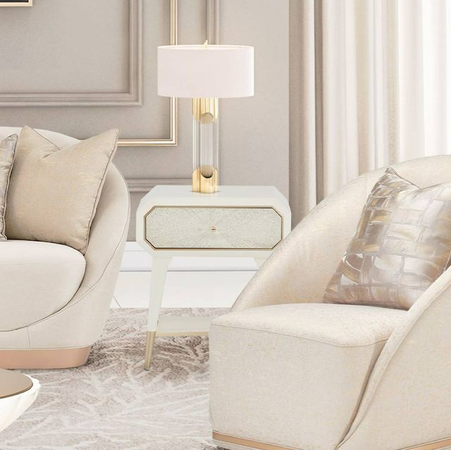 Michael Amini® La Rachelle Medium Champagne 1-Drawer Nightstand Table-1