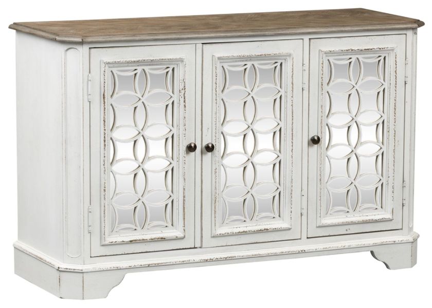 Liberty Furniture Magnolia Manor Antique White/Weathered Bark Hall ...