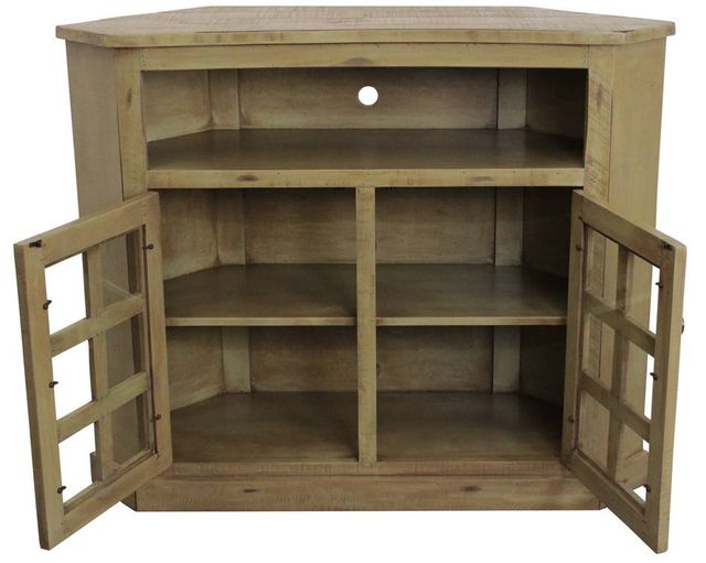 American Heartland Manufacturing Rustic Tall Curve Corner TV Stand-1