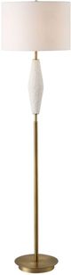 Uttermost® Quite the Buzz Antique Brass/White Floor Lamp-3