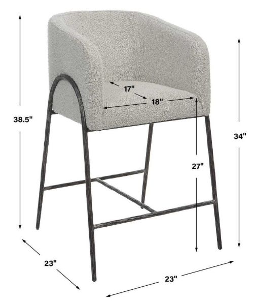 Uttermost® Jacobsen Gray Counter Stool-2