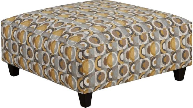 Fusion Furniture Macon Galaxy Gray/White/Yellow Cocktail Ottoman-0