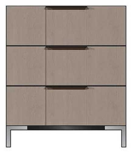 Country View Woodworking Customizable American Modern 28" 3-Drawer Black Bar Metal Legs Bedside Chest-0
