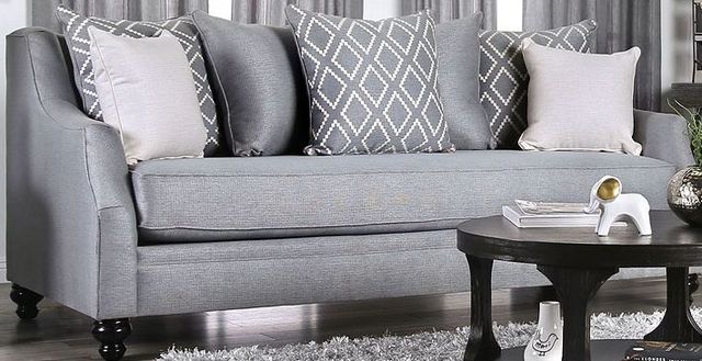 Furniture of America® Nefyn Gray Sofa and Loveseat-2