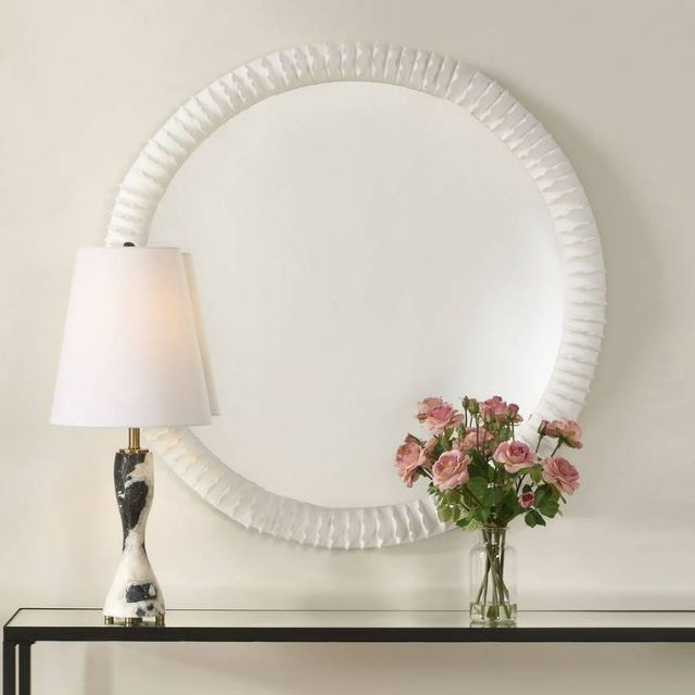 Uttermost® Akiko White Round Mirror-1