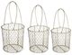 A & B Home 3-Piece Gold Basket Set-0