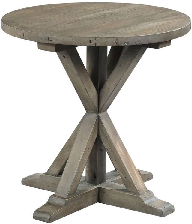 Hammary® Reclamation Place Sundried Natural Trestle Round End Table-0