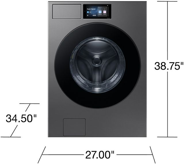 Samsung Bespoke AI 5.3 Cu. Ft. Dark Steel Front Load Washer with AI Home and AI OptiWash™-2