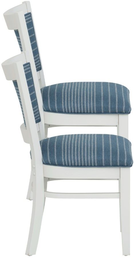 Linon Lourdes 2-Piece Blue Stripe/White Side Chair Set-3