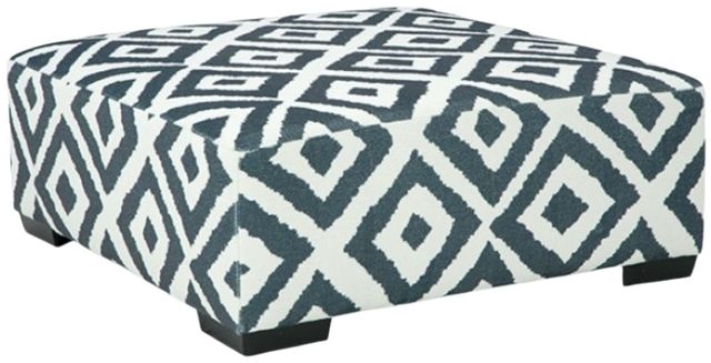 Furniture of America® Loughton Gun Metal/Ivory Ottoman-0