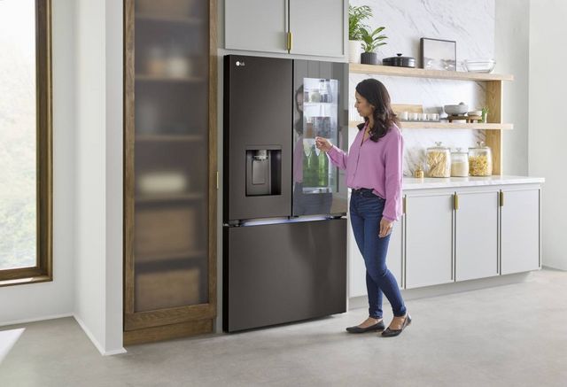 LG 36 in. 26.0 Cu. Ft. PrintProof™ Black Stainless Steel Counter Depth French Door Refrigerator-11