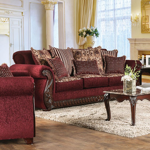 Furniture of America Tabitha Wine Sofa Parks Home Furnishings